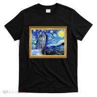 Funny Van Gogh Starry Night Llama Alpaca T-Shirt thumb 0
