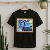 Funny Van Gogh Starry Night Llama Alpaca T-Shirt thumb 2