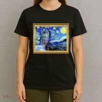 Funny Van Gogh Starry Night Llama Alpaca T-Shirt thumb 4