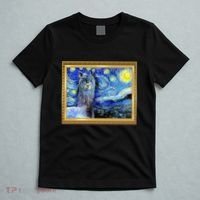 Funny Van Gogh Starry Night Llama Alpaca T-Shirt thumb 5