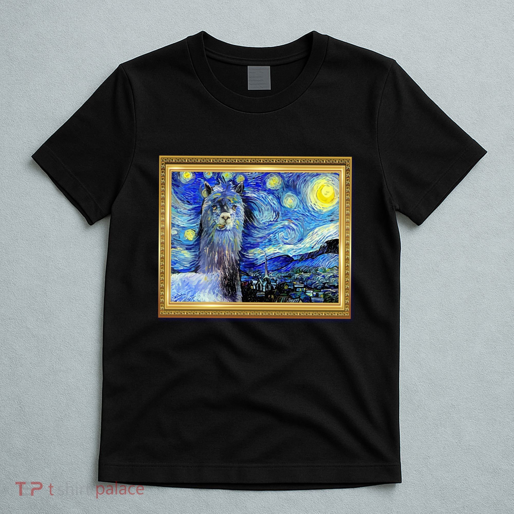 Funny Van Gogh Starry Night Llama Alpaca T-Shirt
