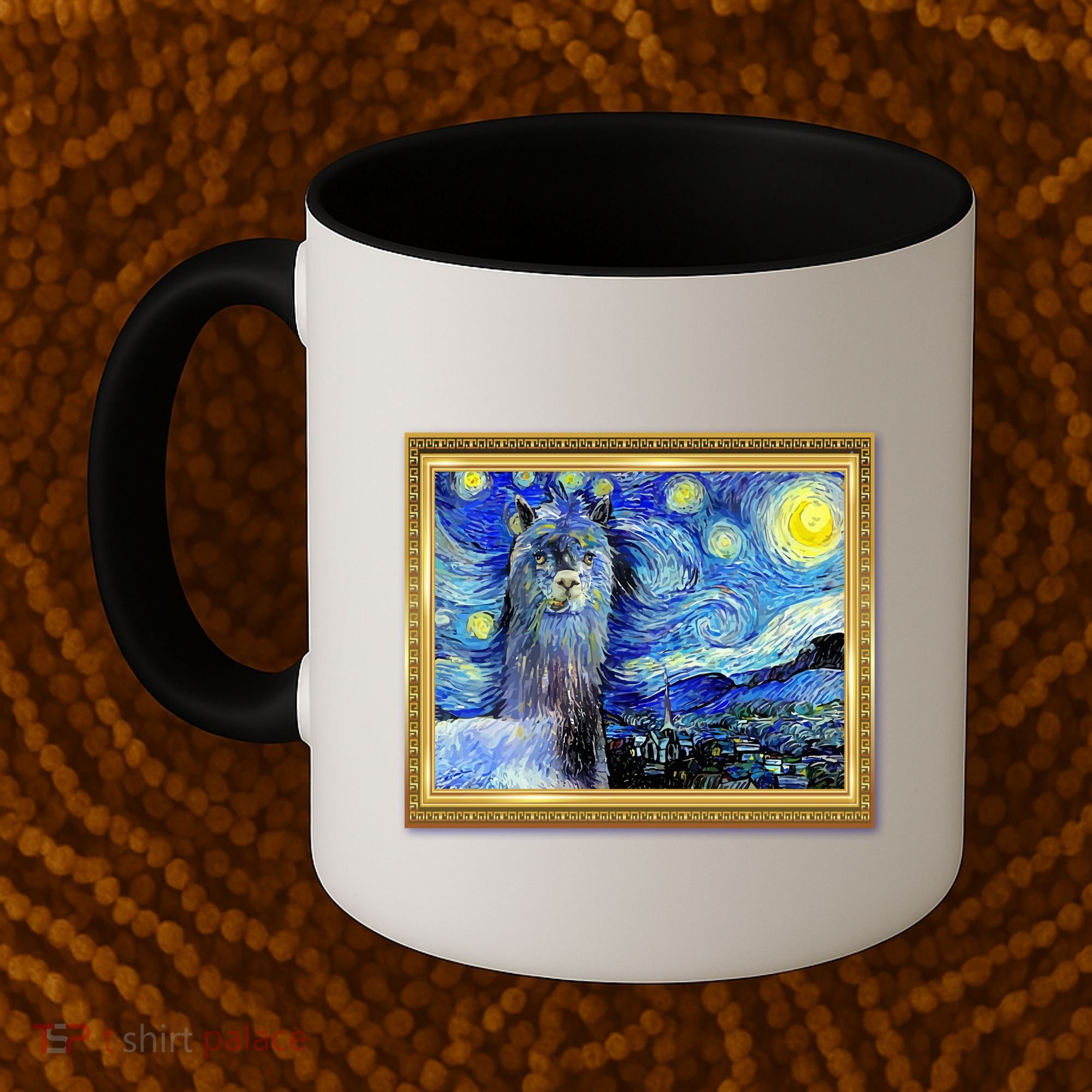 Funny Van Gogh Starry Night Llama Alpaca Coffee Mug