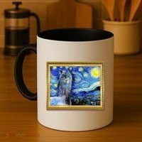 Funny Van Gogh Starry Night Llama Alpaca Coffee Mug thumb 4