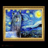 Funny Van Gogh Starry Night Llama Alpaca Coffee Mug thumb 5