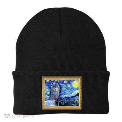 Funny Van Gogh Starry Night Llama Alpaca Beanie