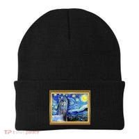 Funny Van Gogh Starry Night Llama Alpaca Beanie thumb 0