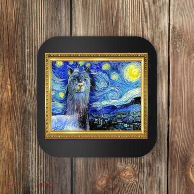 Funny Van Gogh Starry Night Llama Alpaca Coaster