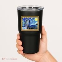 Funny Van Gogh Starry Night Llama Alpaca Tumbler thumb 2