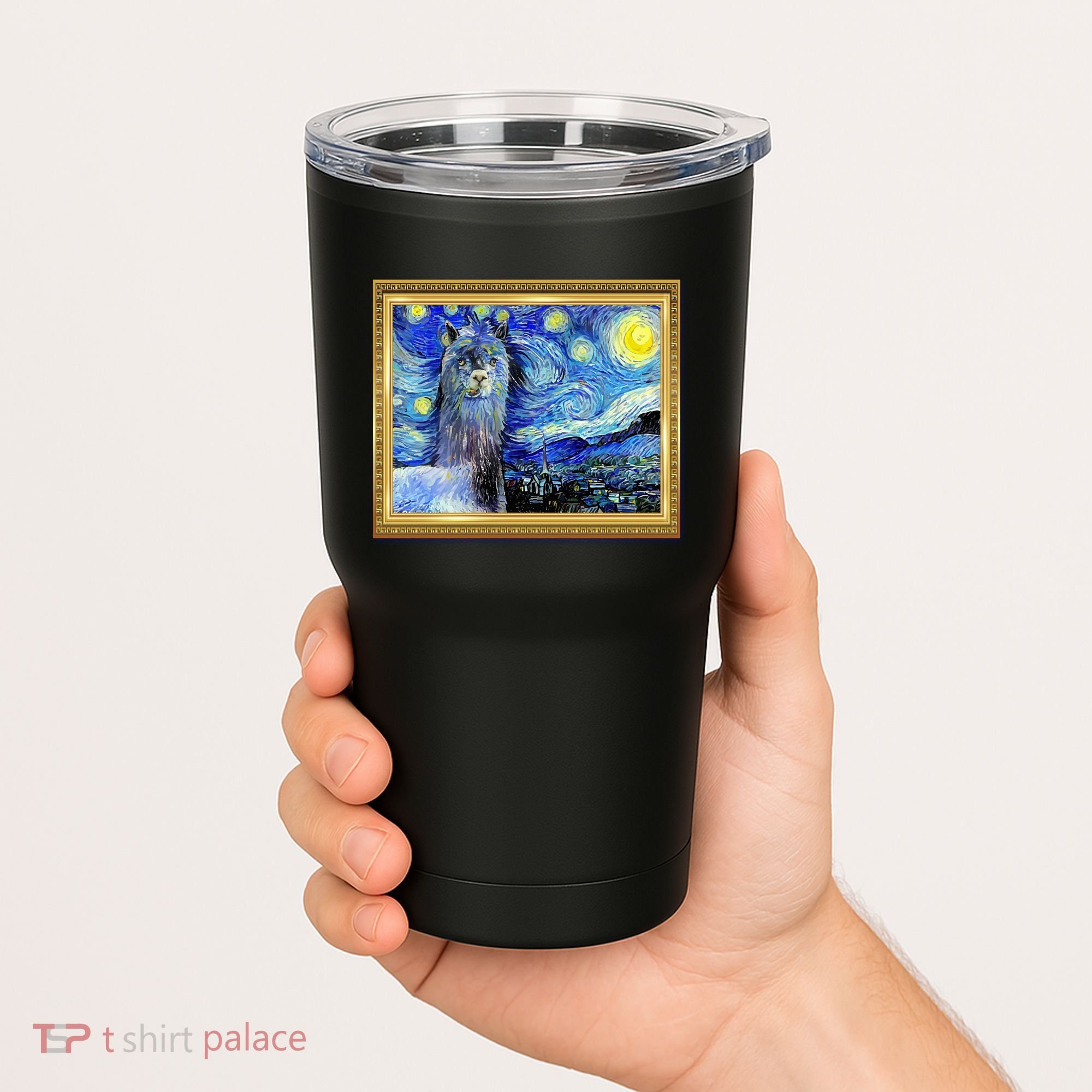 Funny Van Gogh Starry Night Llama Alpaca Tumbler