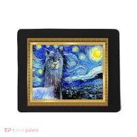 Funny Van Gogh Starry Night Llama Alpaca Mousepad thumb 0