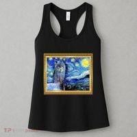 Funny Van Gogh Starry Night Llama Alpaca Women's Tank Top thumb 3