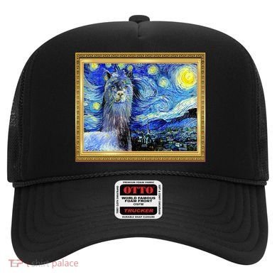 Funny Van Gogh Starry Night Llama Alpaca Hat