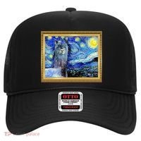 Funny Van Gogh Starry Night Llama Alpaca Hat thumb 0