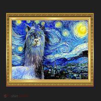 Funny Van Gogh Starry Night Llama Alpaca Hat thumb 2