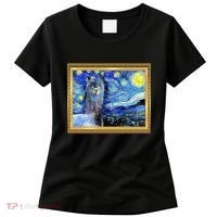 Funny Van Gogh Starry Night Llama Alpaca Women's T-Shirt thumb 0