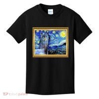 Funny Van Gogh Starry Night Llama Alpaca Kids T-Shirt thumb 0