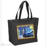 Funny Van Gogh Starry Night Llama Alpaca Tote Bag thumb 2