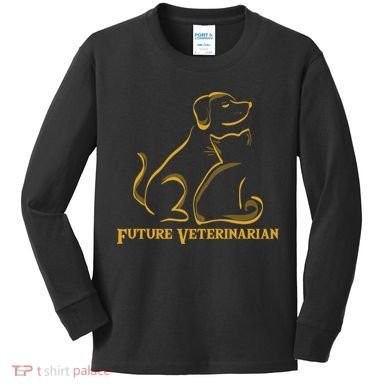 Future Veterinarian Gift Fun Vet Student Gift Kids Long Sleeve Shirt