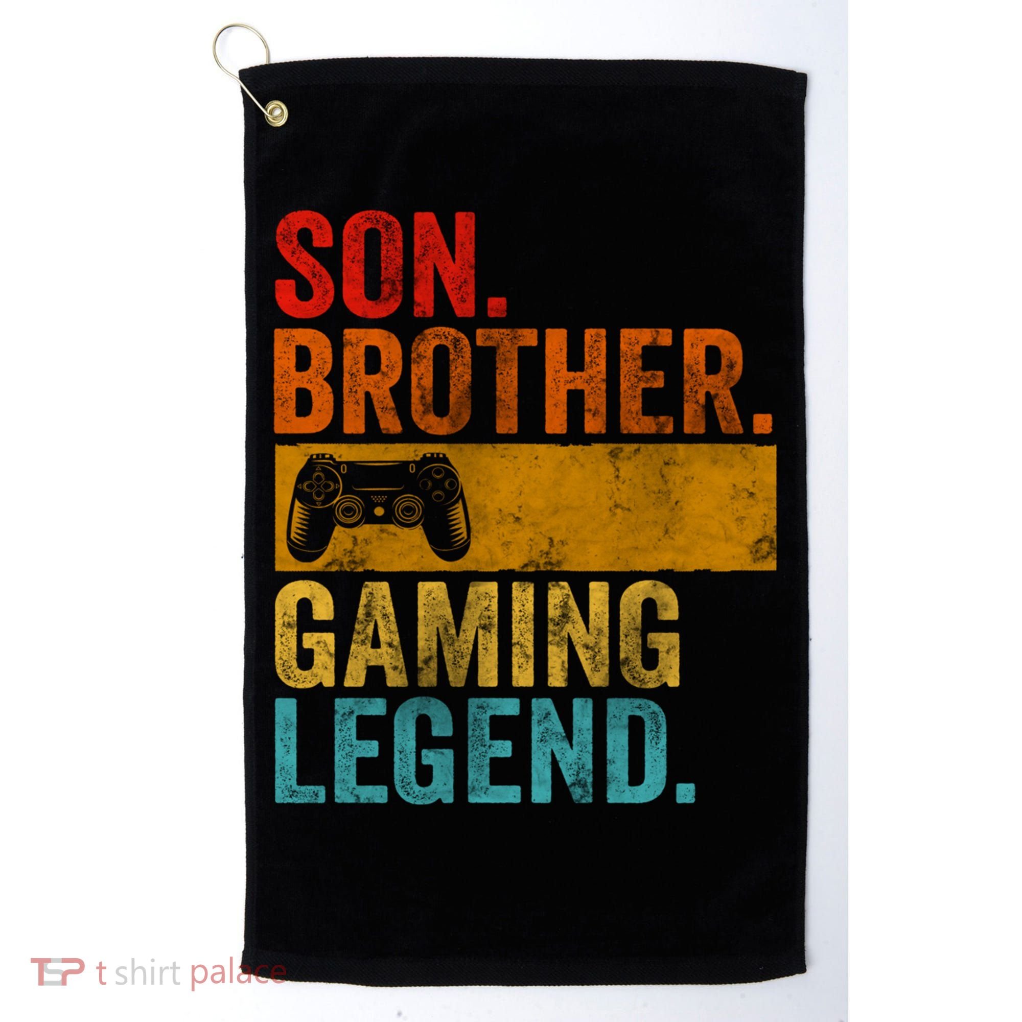 Funny Video Gamer Son Brother Gaming Legend Golf Towel