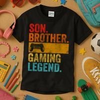 Funny Video Gamer Son Brother Gaming Legend Kids T-Shirt thumb 3