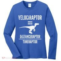 Funny Velociraptor Gift With Science Pun Dad Joke Physics Women's Long Sleeve Shirt thumb 0