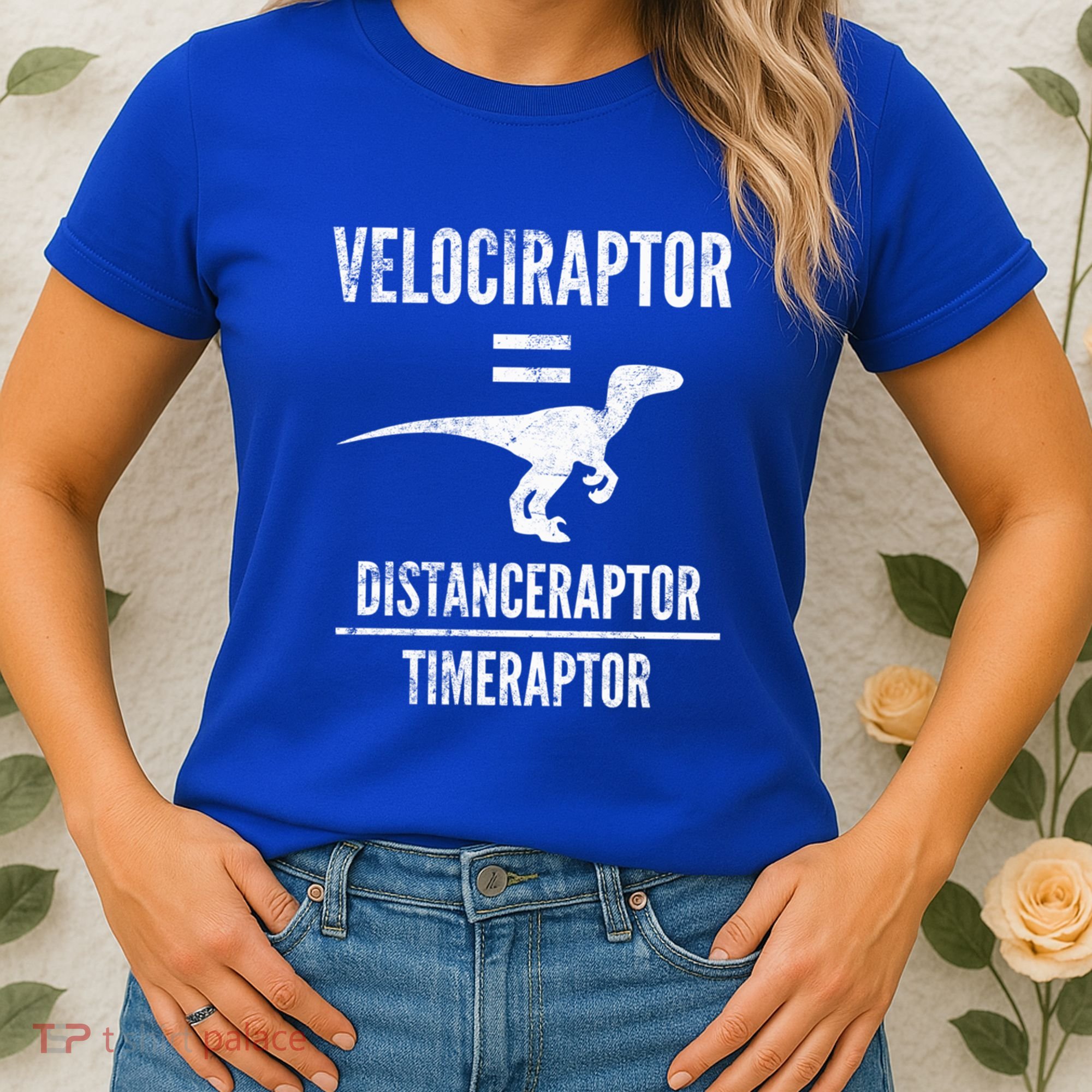 Funny Velociraptor Gift With Science Pun Dad Joke Physics Women's T-Shirt