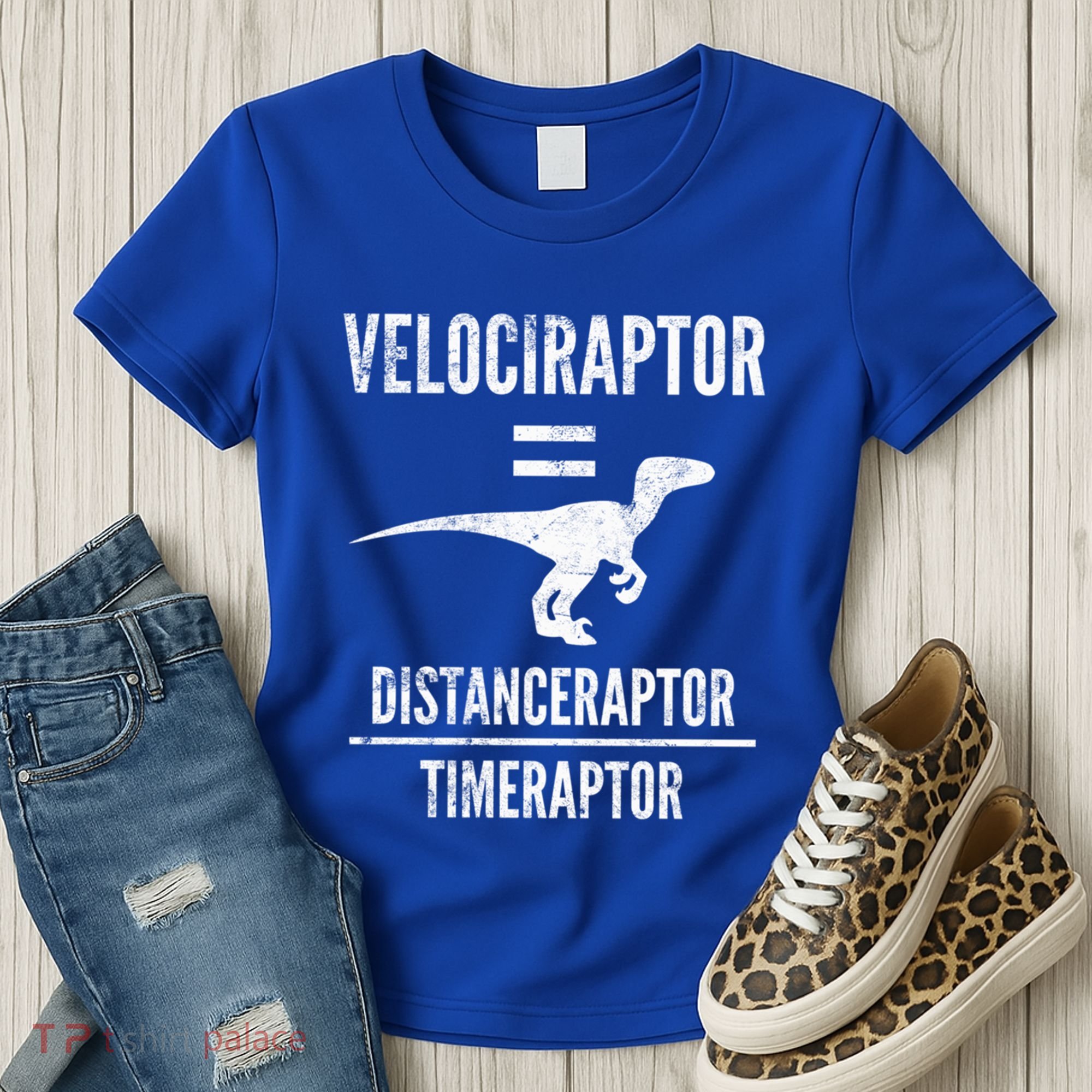 Funny Velociraptor Gift With Science Pun Dad Joke Physics Women's T-Shirt