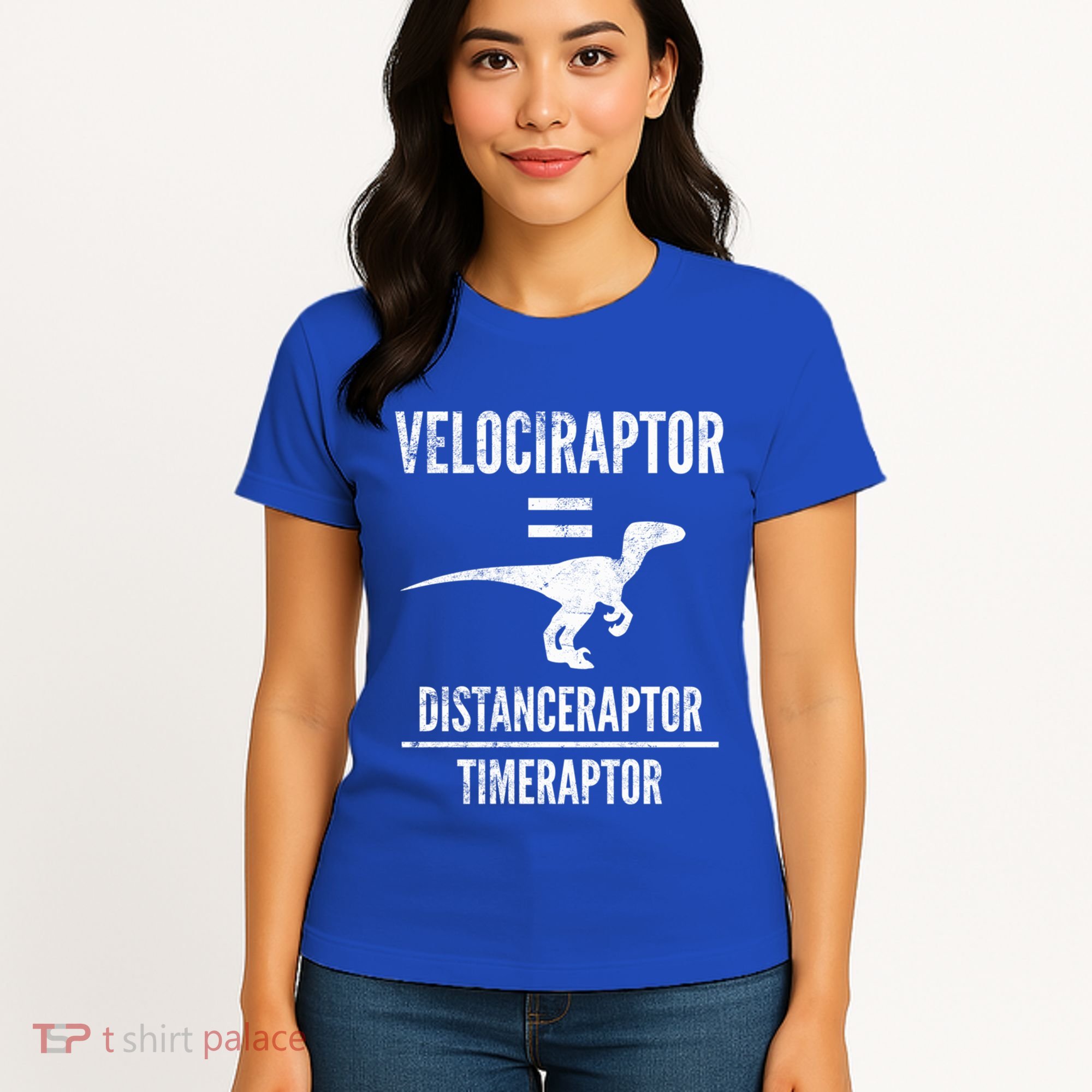 Funny Velociraptor Gift With Science Pun Dad Joke Physics Women's T-Shirt