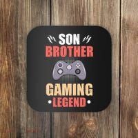 Funny Video Gamer Son Brother Gaming Legend Coaster thumb 0