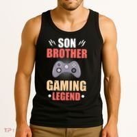 Funny Video Gamer Son Brother Gaming Legend Tank Top thumb 3