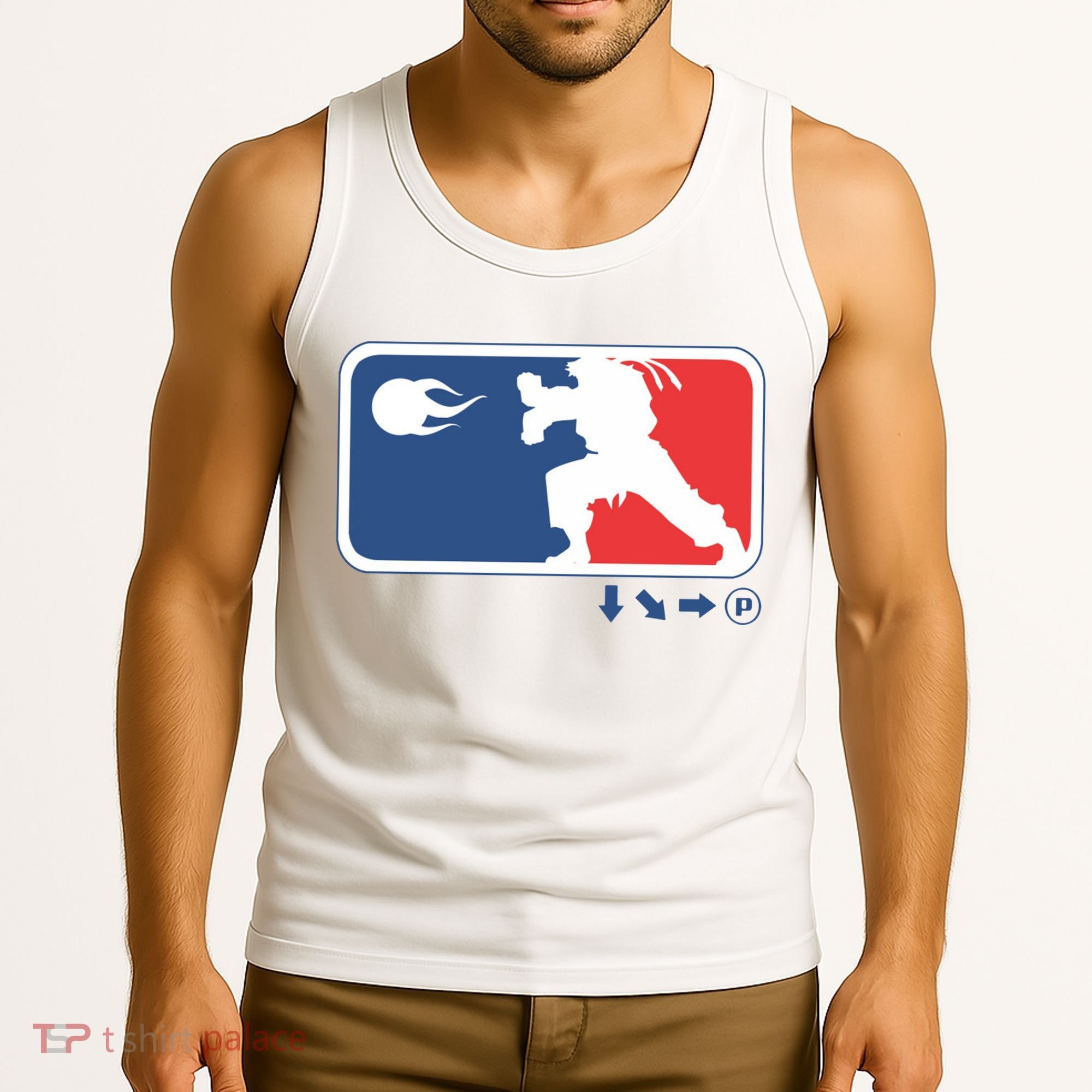Fighters Video Game League Player Logo Tank Top
