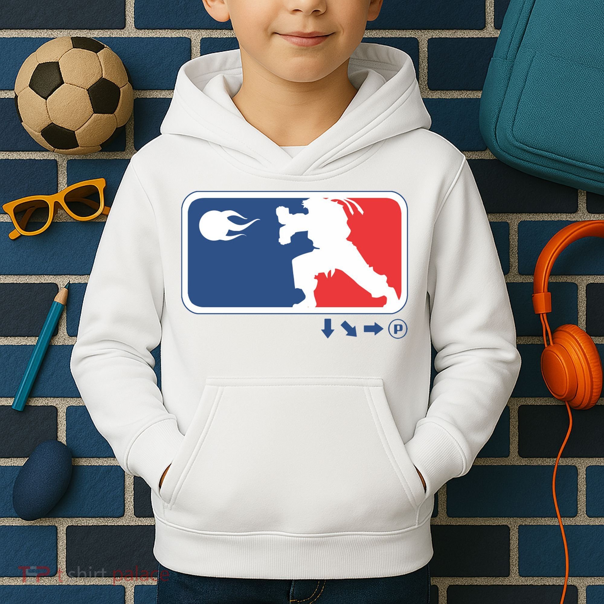 Fighters Video Game League Player Logo Kids Hoodie