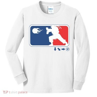 Fighters Video Game League Player Logo Kids Long Sleeve Shirt