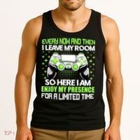 Funny Video Games Every Now And Then I Leave My Room Gaming Tank Top thumb 3