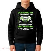 Funny Video Games Every Now And Then I Leave My Room Gaming Kids Hoodie thumb 4