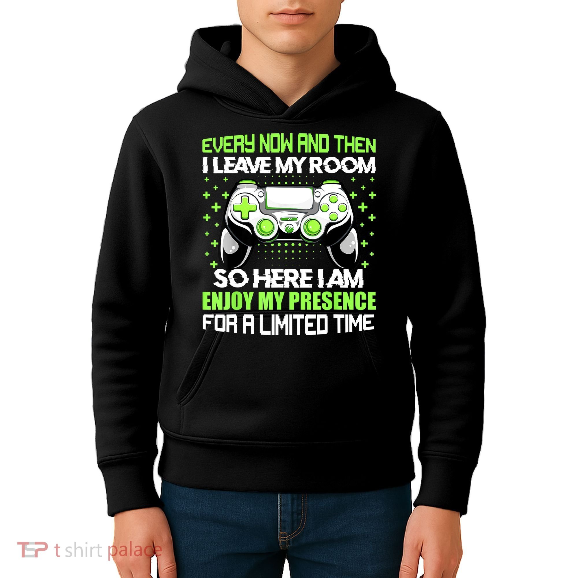 Funny Video Games Every Now And Then I Leave My Room Gaming Kids Hoodie