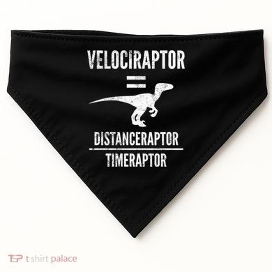 Funny Velociraptor Gift With Science Pun Dad Joke Physics USA-Made Doggie Bandana