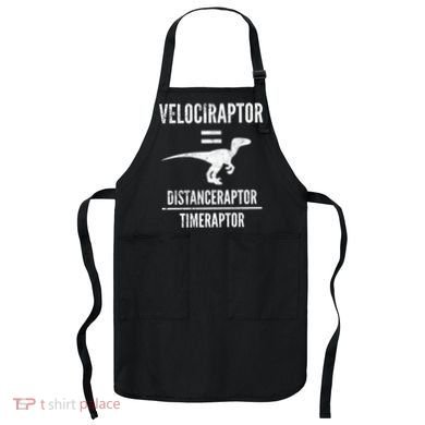 Funny Velociraptor Gift With Science Pun Dad Joke Physics Apron