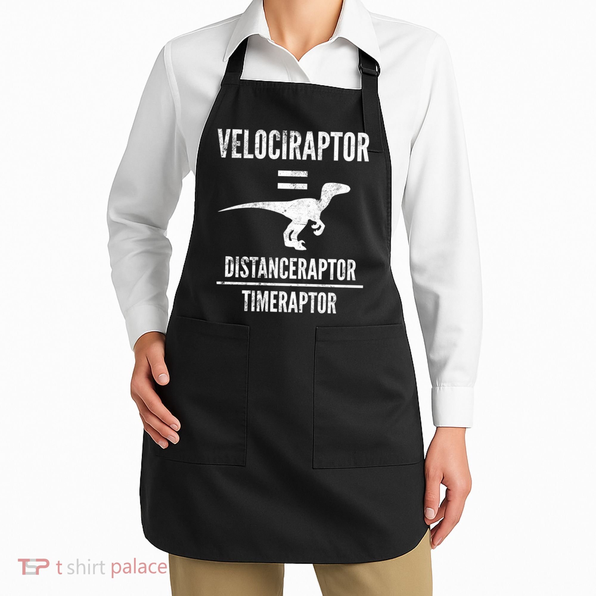 Funny Velociraptor Gift With Science Pun Dad Joke Physics Apron