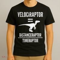 Funny Velociraptor Gift With Science Pun Dad Joke Physics T-Shirt thumb 3