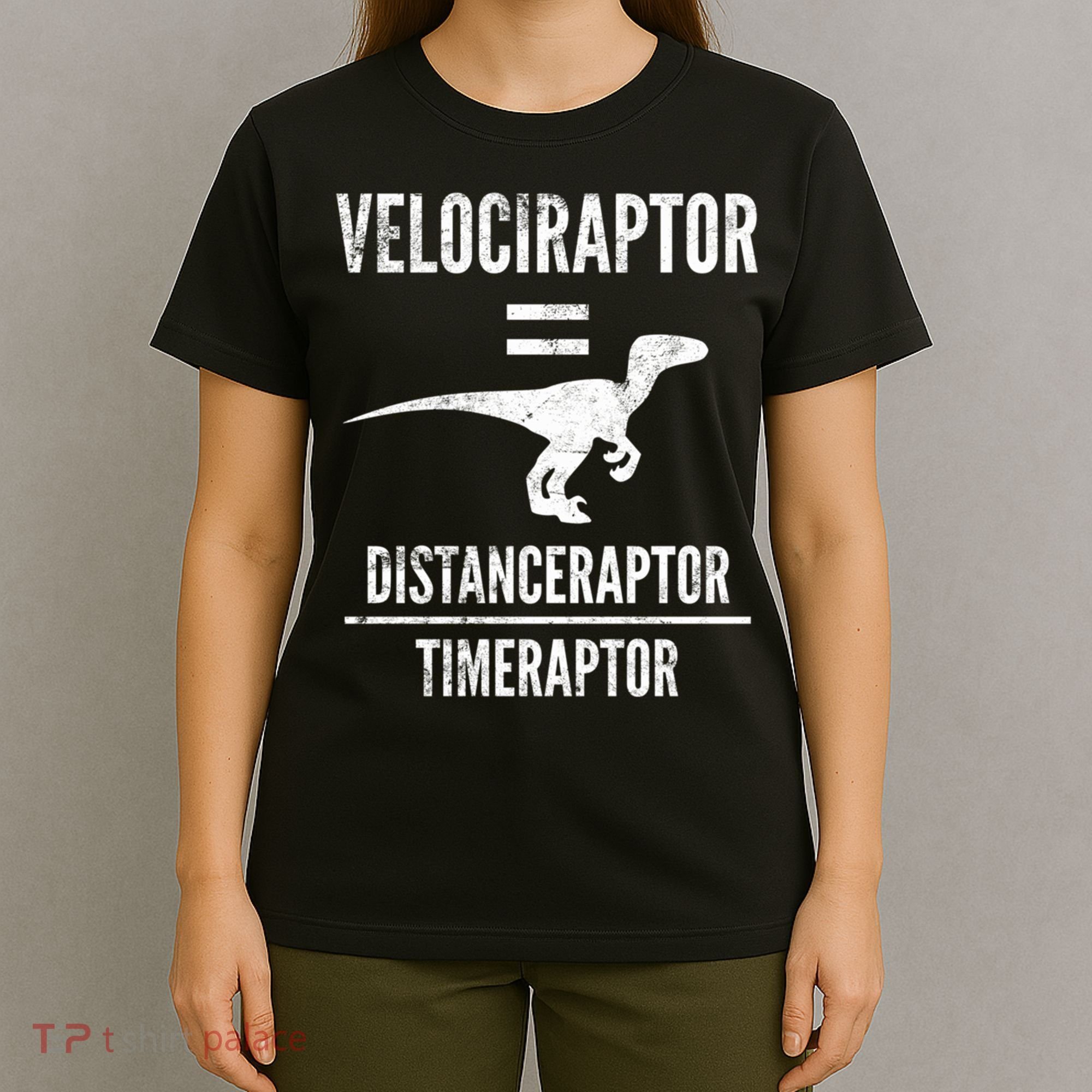 Funny Velociraptor Gift With Science Pun Dad Joke Physics T-Shirt