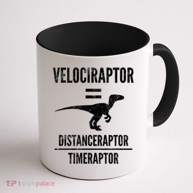 Funny Velociraptor Gift With Science Pun Dad Joke Physics Coffee Mug back