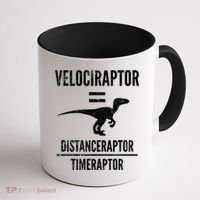 Funny Velociraptor Gift With Science Pun Dad Joke Physics Coffee Mug thumb 1