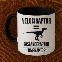 Funny Velociraptor Gift With Science Pun Dad Joke Physics Coffee Mug thumb 2