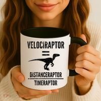 Funny Velociraptor Gift With Science Pun Dad Joke Physics Coffee Mug thumb 3