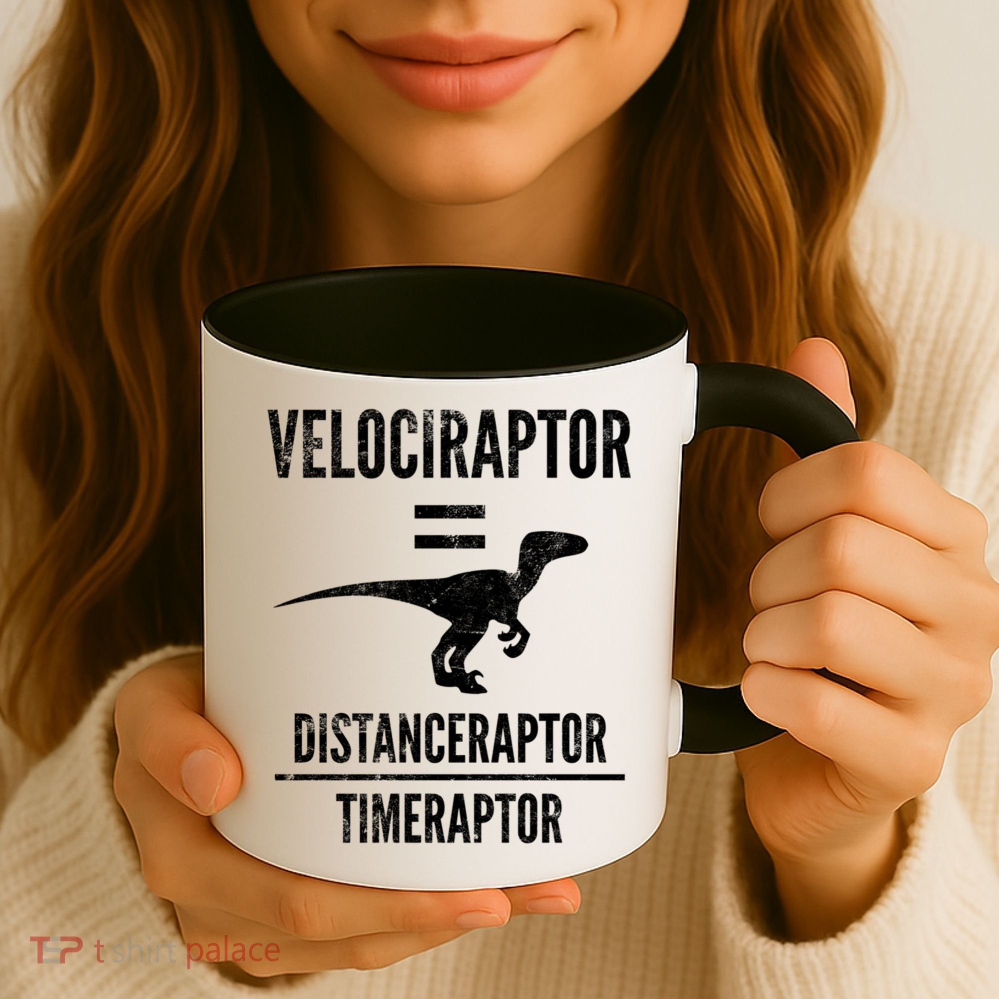Funny Velociraptor Gift With Science Pun Dad Joke Physics Coffee Mug