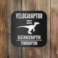 Funny Velociraptor Gift With Science Pun Dad Joke Physics Coaster thumb 0