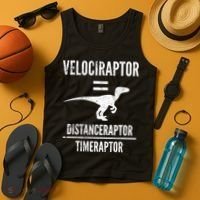 Funny Velociraptor Gift With Science Pun Dad Joke Physics Tank Top thumb 4