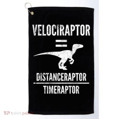 Funny Velociraptor Gift With Science Pun Dad Joke Physics Golf Towel