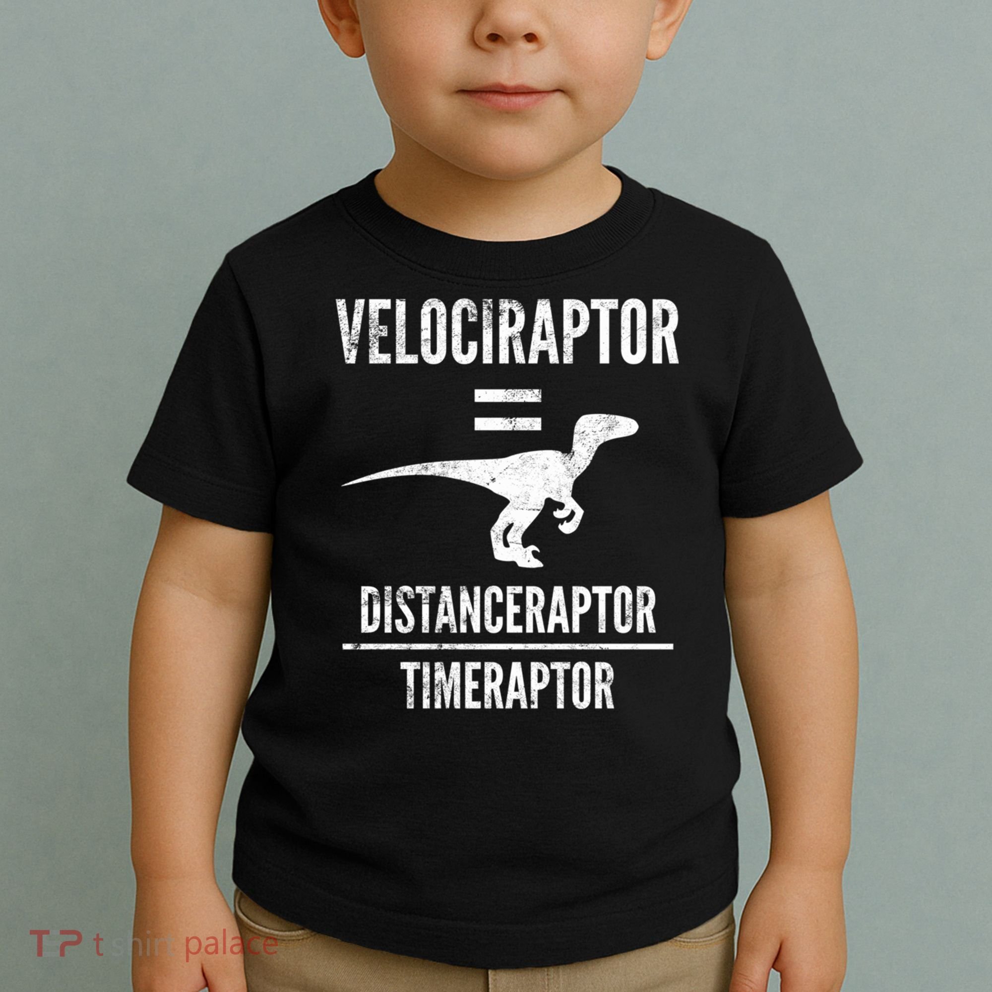 Funny Velociraptor Gift With Science Pun Dad Joke Physics Toddler T-Shirt